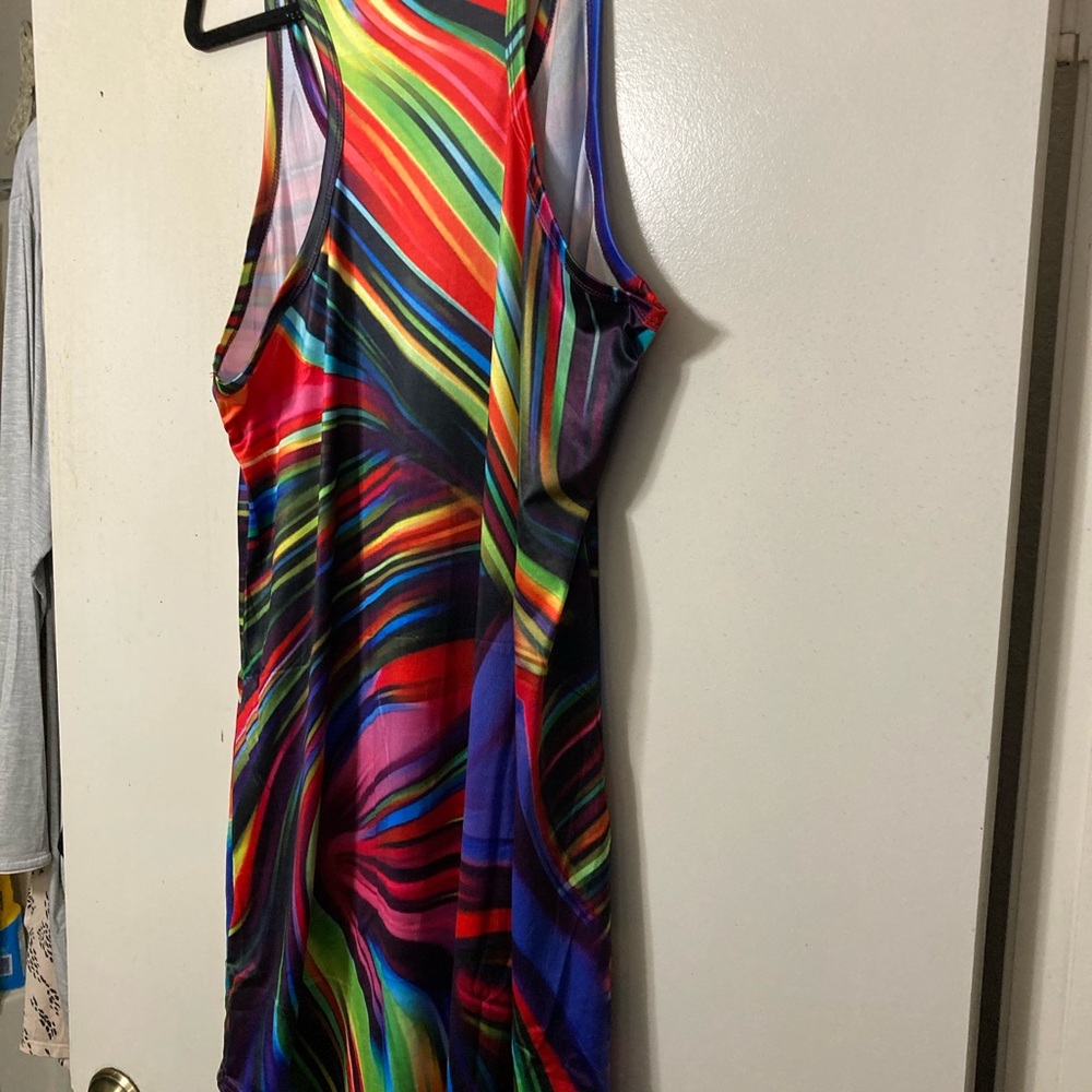 Vibrant Multicolor Sleeveless Bodycon Dress